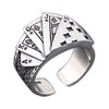 Punk Silver Plated Poker Ring Adjustable Ace of Spades Open