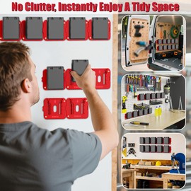 Crtbelfy Battery Holder Compatible for Milwaukee 18V Battery, Wall Mount Batteries Storage for Work Van, Shelf, Toolbox - 10 Pack