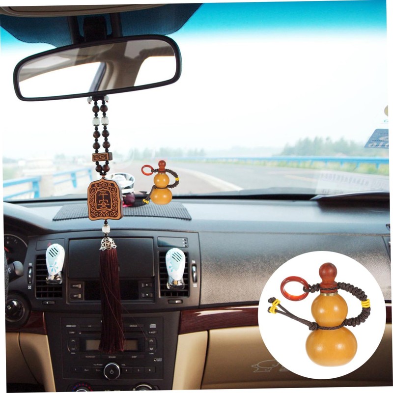 JECOMPRIS Natural Feng Shui Gourd Decoration Pendant for Car Interior