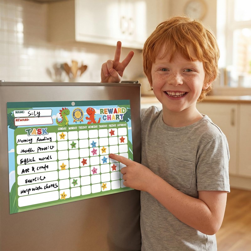 Thboxes Behavior Reward Chart for Kids at Home, 11.8"x8.3" Chore
