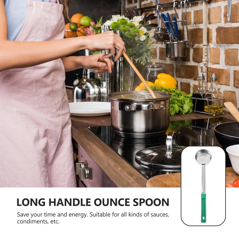 Cabilock 4 Ounce Solid Portion Control Serving Spoons, Stainless Steel