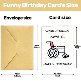 Funny Birthday Cards for Women, 7in x 5in Funny Happy Birthday Card for Men Best Friends Sister Boyfriends Girlfriends Classmate, Unique Greeting Cards Birthday Decorations & Gifts (Chariot)
