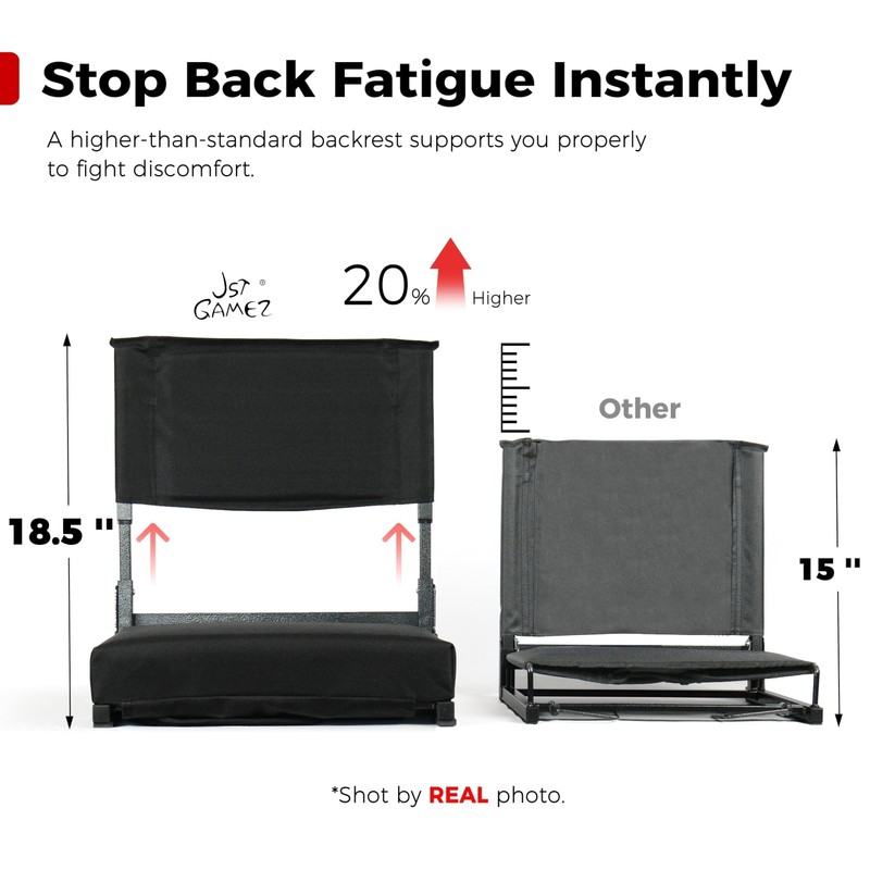 Stadium Seats with High Back Support Bleacher Chairs with 18.5in
