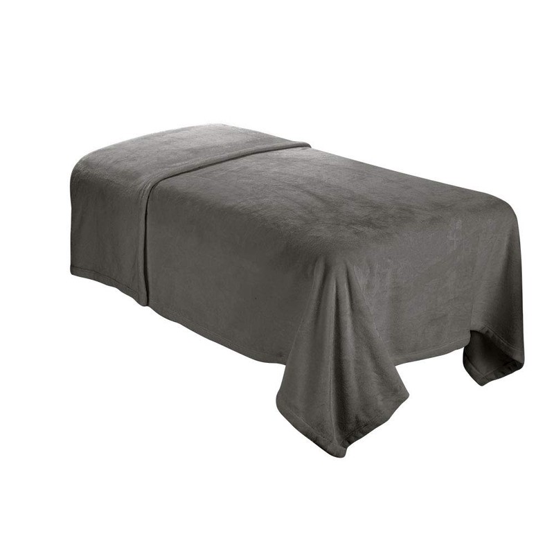 ForPro Microfiber Plush Massage Blanket, Cool Grey, Lightweight, 100% Microfiber,