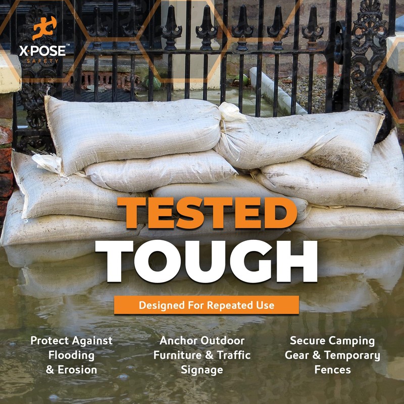 Xpose Safety Heavy Duty Sand Bags with Tie Strings –