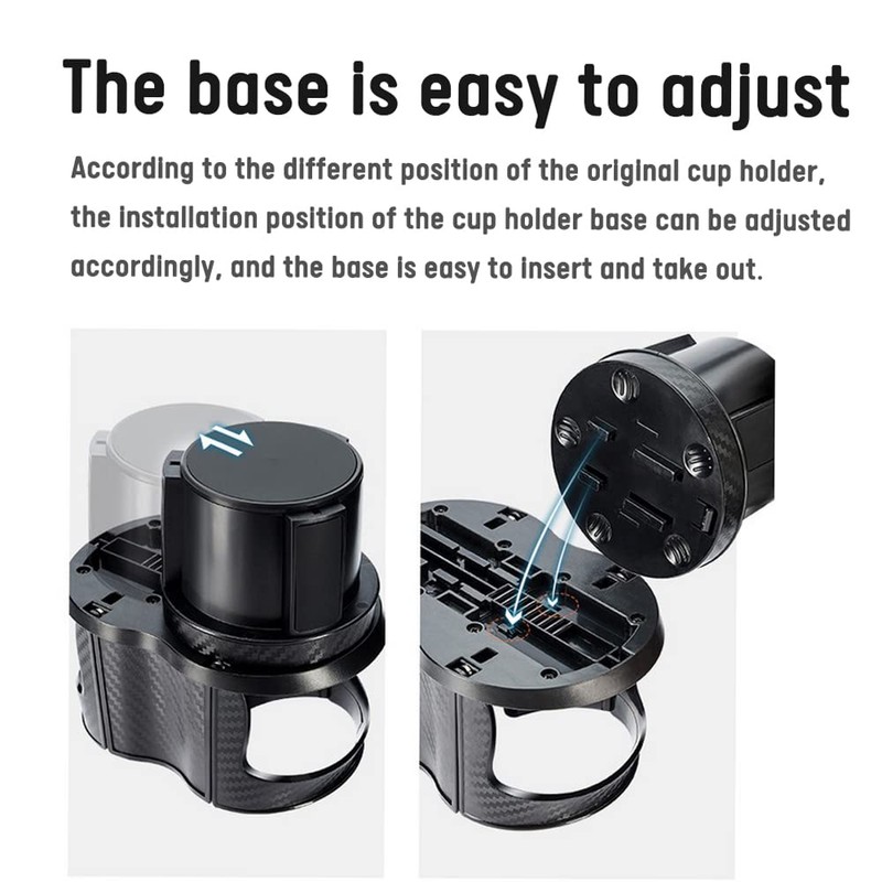 2 in 1 Auto Cup Holder Expander Adapter with 360
