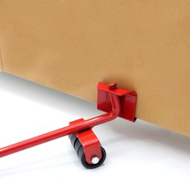 FISHTEC - Furniture Moving Kit - 1 Lever with Wheels + 4 Glides with Non-Slip Surface - Max. Load Capacity 150 kg - For All Floors - Easy to Use