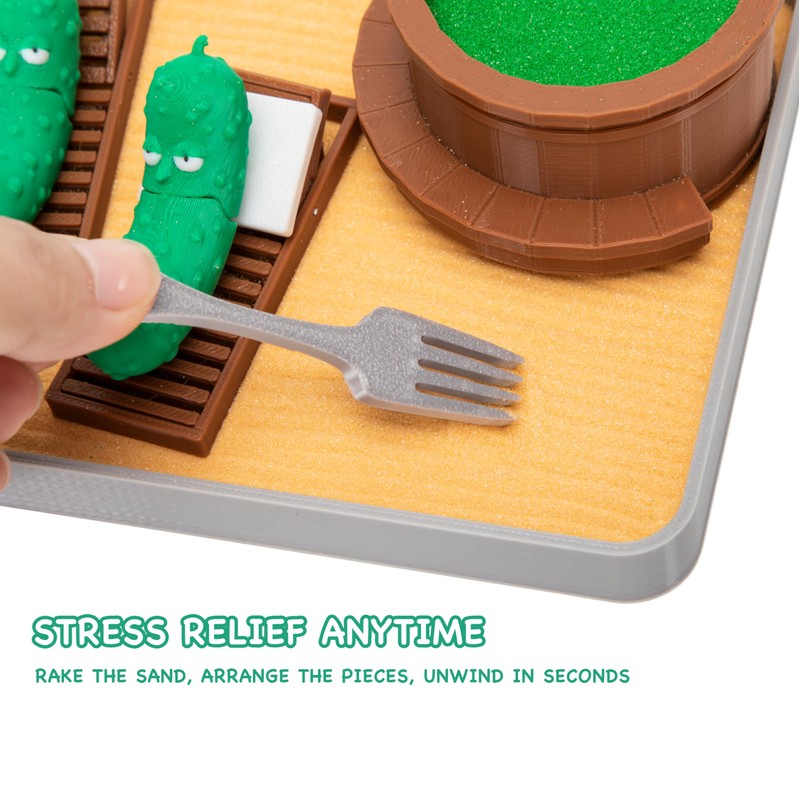 Stylor Pickle Zen Garden Office Desk Decor - Mini Decorative
