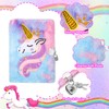 FRIUSATE Unicorn Secret Diary for Girls, Unicorn Lockable Diary Plush