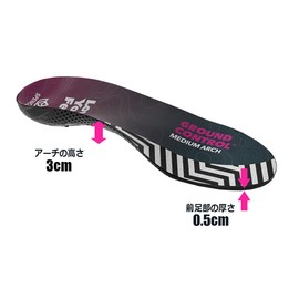 SPENCO 220590 Ground Control, Medium Arch, Ergonomic Hard Corrective Insole, Insole, For All Sports, Daily Life, Adjustable Size, Power Plate, Ground Reaction Gel Pad, Unisex (Size L, 10.8 - 11.4 inches (27.5 - 29.0 cm), Black/Purple