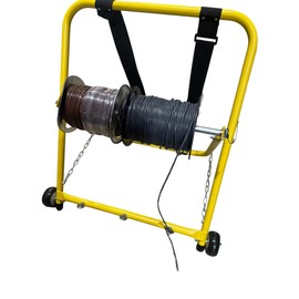 Heavy Duty Steel Wire Dispenser for Cable Reels - Industrial Grade, Holds Reels Up to 20" Diameter, 100 lb Capacity