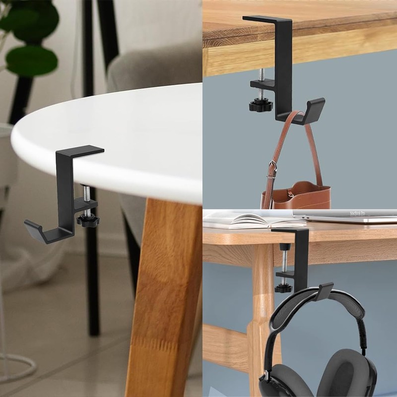 YACHUN Table Hook, Headphone Stand, Screw Type, Set of 2,