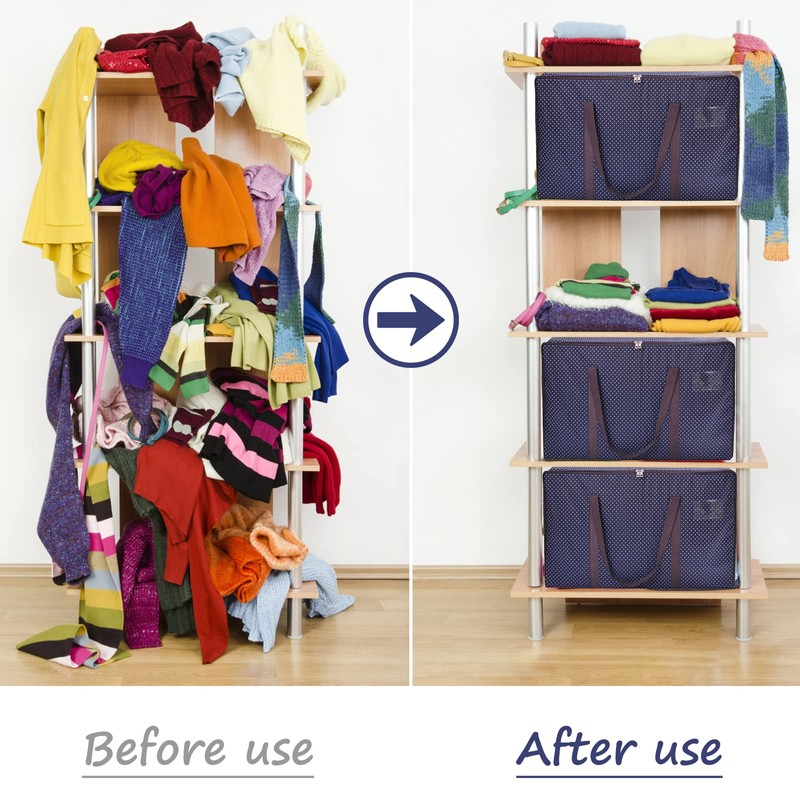Rainberg 110L Large Storage Bag, Fabric Clothes Bag, Thick Large