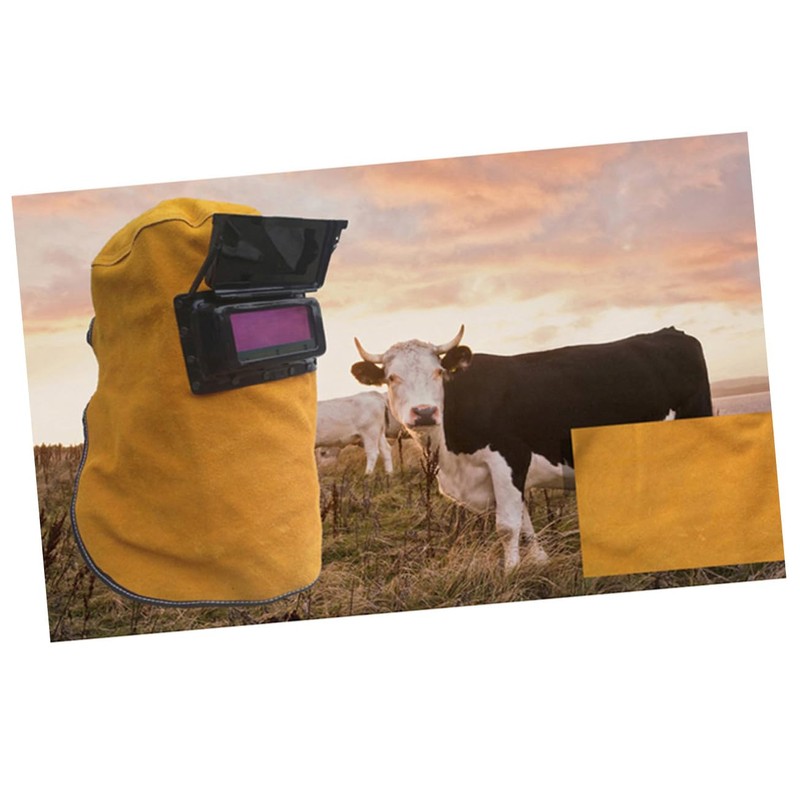 KONTONTY Solar Auto Darkening Welding Hood Professional Cowhide Leather Mask