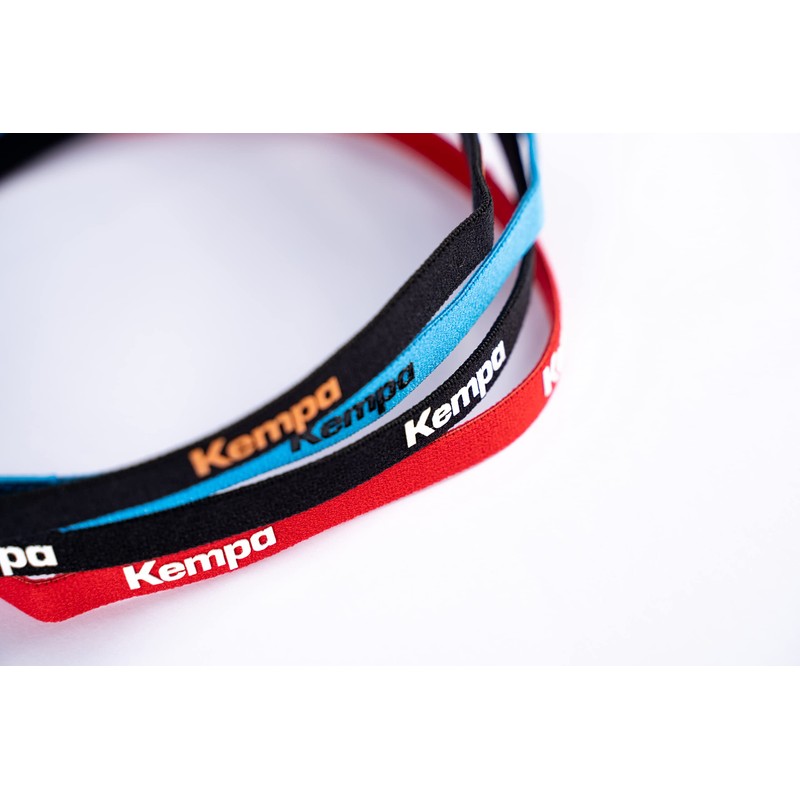 Kempa Cintas de Pelo Head Bands (Pack of 4), Black/Blue/Red,