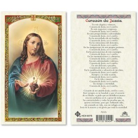 Oracion al Corazon de Jesus Tarjetas Laminadas en Espanol Laminated Prayer Cards