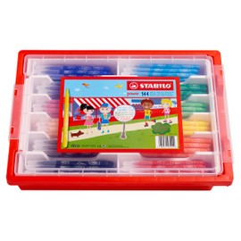 Stabilo Power – SCHOOLPACK of 144 Pens Medium Point – 12 Assorted Colours