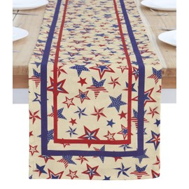 PurpleEssences 4th of July Table Runner - Pack of 1 - 14x72 Inches - Memorial Day Independence Day Indoor Outdoor Decorations - Rustic Patriotic