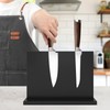 THMINS Black Magnetic Knife Block, Double-Sided Magnetic Knife Holder Universal