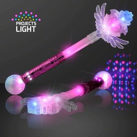 FlashingBlinkyLights Light Up LED Sparkling Fairy Winged Heart Wand