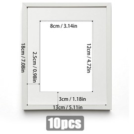 TXXATX Pack of 10 Passepartout 13 x 18 cm Outer Dimensions Inner Size 8 x 12 cm Mount 1.5 mm Thick Mount Buy Mount Cardboard White for Photos Pictures Art Prints