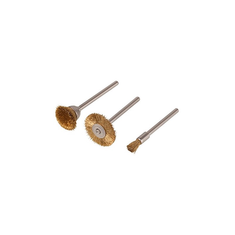 wolfcraft Brass Wire Mini Brush Set 3 Pcs. I 2740000
