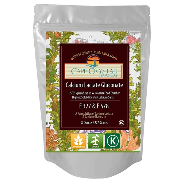 Calcium Lactate Gluconate for Molecular Gastronomy | Kosher Certified & Food Grade (8-oz)