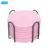 uxcell 8 Pcs Drink Coasters with Holder, Cotton Woven Coaster