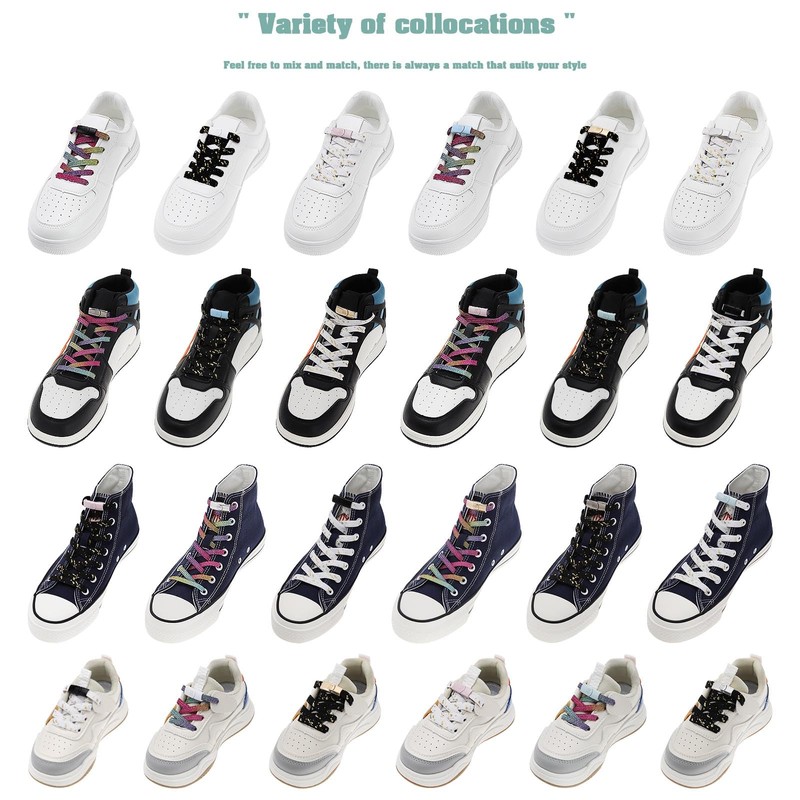 LT Easiyl 1 Pair No Tie Shoe Laces Elastic Tieless