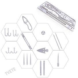 TVETE EDC Stainless Steel Fish Hook Card Multi Tool Survival Card Fish Hook Tool Card for Outdoor Camping Hiking Fishing