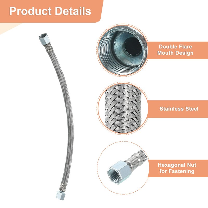 sourcing map Air Compressor Exhaust Tube, 5/8" Thread Dia 16"