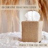 Stylish Tissue Box Cover - This Burlap Holder Instantly Covers