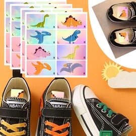 Kids Shoe Stickers Cute Right Left Dinosaur Stickers 1.37 x 1.5 Inch - Cartoon Dinosaur Sole Sticker Children Boys Girls Shoes Stickers for Early Learning 40 Pairs