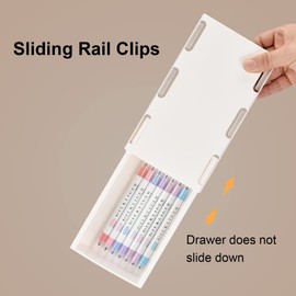 YOOUSOO YOOUSOO 2 Pack Under Desk Drawer Storage, Under Desk Organizer, Hidden Self-Adhesive Desks Drawers Slide-out, Stick on Desks Drawer White, Under Mount Drawers for Office/Classroom/Home