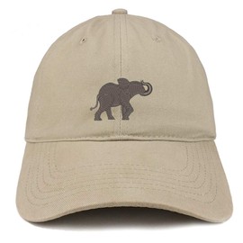 Trendy Apparel Shop Elephant Embroidered Brushed Cotton Cap - Khaki