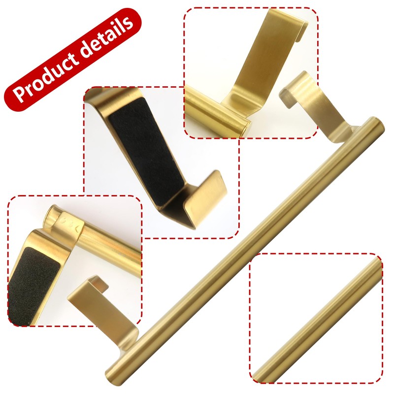 Lilaly 2 PCS Gold 9.25" Kitchen Towel Holder, Over Cabinet