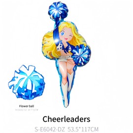 9Pcs Girl Cheerleading Party Decorations/Gymnastics Birthday Party Decorations/Blue White Cheerleading Balloons for Sports Events,Dance Parties, Basketball & Football Teams