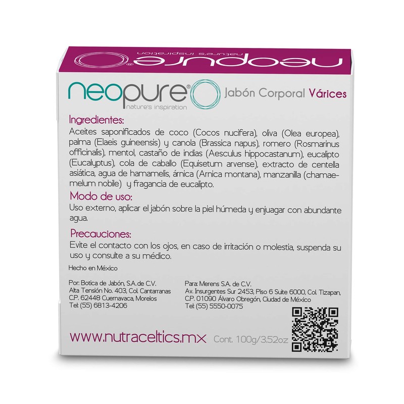 Neopure Jabón Várices Barra De 100 G