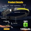 2025 Fashion 2 pack waterproof Headlamp Rechargeable with 230° Wide