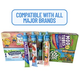 Yogurt Tube Topper - for Gogurt, Stoneyfield, Siggis, and Others | Kids Yogurt Pouch Alternative | Baby Feeding Supplies | Toddler Snacks | BPA Free | Dishwasher Safe | 2-Pack