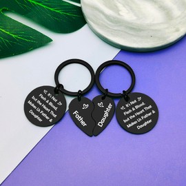 Step Dad Birthday Gifts from Daughter Step Father Daughter Keyring Bonus Dad Gift Daughter in Law Gift from Father in Law Adoption Gift Step Dad Wedding Gift from Bride Christmas Graduation Gift