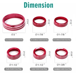 CyanStone 6x Knob Trims for Bronco 21+, Aluminum Bronco Knob Covers Interior Accessories