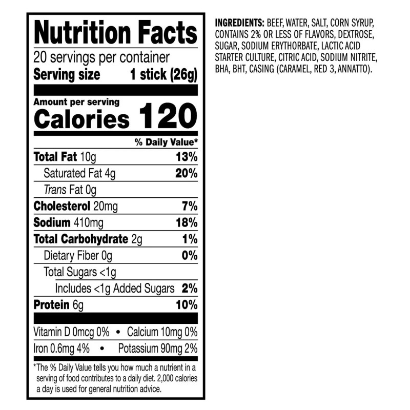 Jack Link's Original Beef Sticks 0.92 oz 20 Pack |