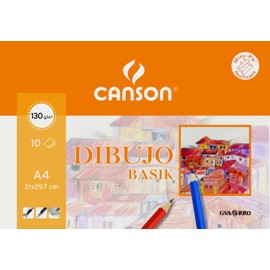 Canson 200406331 Zeichenpapier, 130 g, DIN A4, 10 Blätter