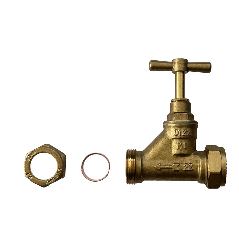 22mm Stopcock Brass Compression Valve - Durable Stopcock Valve with