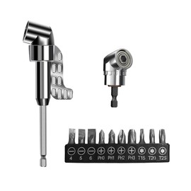 105° Angle Screwdriver Attachment Adapter, Angle Attachment for Cordless Screwdrivers with 1/4 Inch Hex Shank, Angle Gear Cordless Screwdriver, Flexible Angle Screwdriver Attachment for Construction