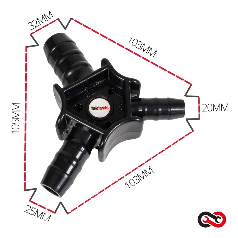 TekTools 20mm, 25mm & 32mm Pipe Reamer/Bevelling Reamer Plastic Calibrator