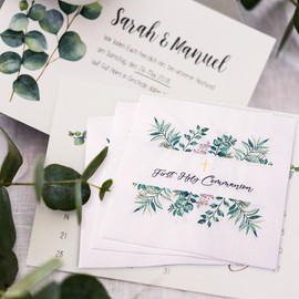 100 Pcs Religious Decorative Disposable Napkins，Baptism Napkins for Baptism or First Communion，3 Ply Christian Paper Napkins Party Supplies