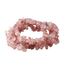 31 inches Chip Stone Loose Gemstones Beads Drilled Strand for Jewelry Making (Strawberry Quartz)
