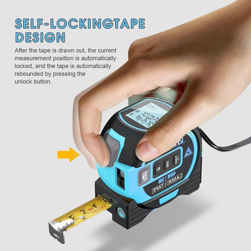 Chamgeco Almighty Ruler Laser Rangefinder, 3-in-1 Infrared Laser Tape Measure,